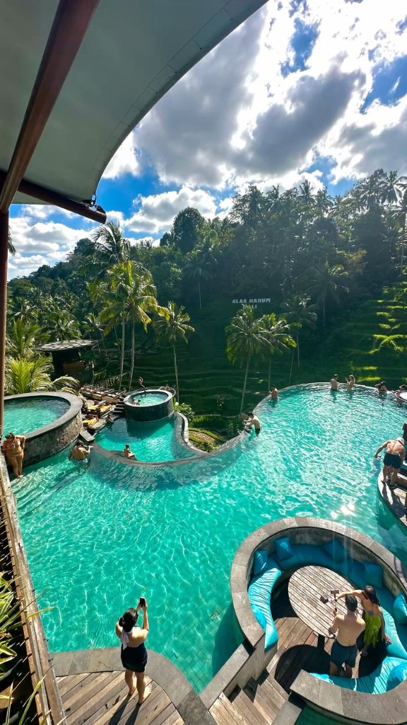 Cretya Day Club terraced pools in Ubud Bali
